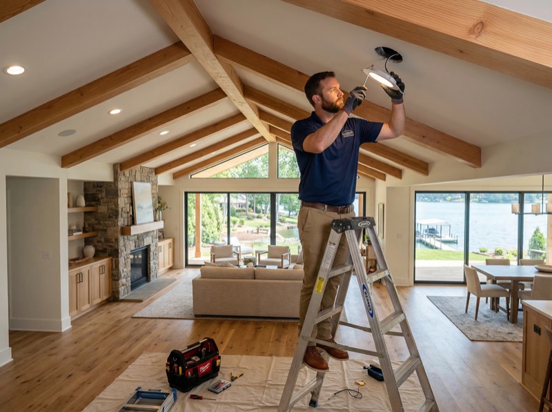 Recessed LED lighting installation